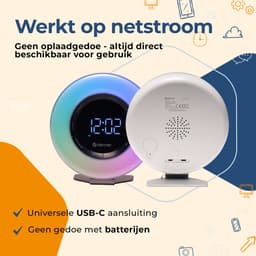 Denver Wake Up Light - FM Wekkerradio - Snooze - Lichtwekker - White Noise - CRL342 — thumbnail 5