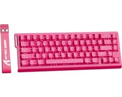 ATTACK SHARK X68HE - Magnetic Switch Wired Gaming Toetsenbord - 66keys - RGB - Side Printed PBT Keycaps - Decorative Lanyard - 8Khz - 0.01mmRT - 0.125ms - Rose Contour Line