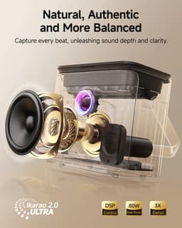Ikarao Karaoke set voor Volwassenen - Shell S3 - 2 Draadloze Microfoons - 80W - Gratis Karaoke App 6 maanden - HD scherm - Zwart — thumbnail 2