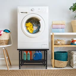 Wasmachine Verhoger - Wasmachine opbouwmeubel - Wasmachine Sokkel - 150 kg belastbaar - 63x54x42cm - Zwart — thumbnail 4