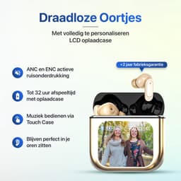 Otiume Draadloze Oordopjes - LCD Scherm Bluetooth Oortjes Wireless Earbuds Touchscreen Earphones - Goud — thumbnail 5