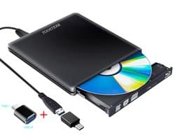 Externe CD/DVD Speler USB 2.0 – Compatibel met MacBook, Laptop en Windows 7/8 PC Zwart
