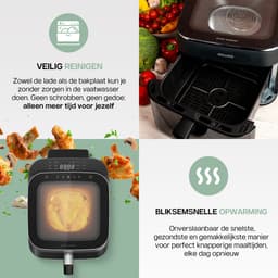 4Swiss ABB-025 SkylightView - Airfryer - 6.5L - 1700W - Glas - Touchscreen Display - Zwart — thumbnail 2