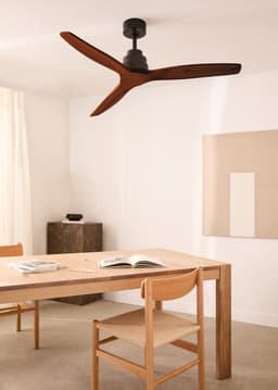 CREATE - Stille plafondventilator 100% hout 40W (Ø132 cm) - Met Wifi + Afstandsbediening - 6 snelheden - Programmeerbaar - WIND STYLANCE NATURAL WOOD — thumbnail 2