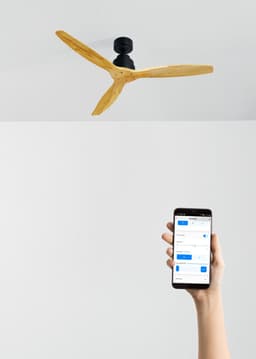 CREATE - Plafondventilator 40W silent Ø132 cm - Met Wifi - Met Afstandsbediening - 6 Snelheden - Timer - Zomer/Winter functie - Zwart - WIND STYLANCE — thumbnail 3