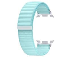 Stravo Wave Nylon bandje - Geschikt voor Samsung Watch 8 - Smartwatch horlogeband met golvende lus en klittenband voor Samsung Watch 8 40mm / Samsung Watch 8 44mm / Samsung Watch 8 Classic 46mm - Muntgroen
