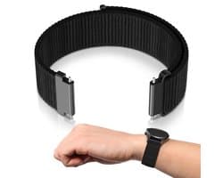 Horlogebandje - 22 mm - Verstelbare - Horlogeband - Nylon - Vervangende riem voor mannen en vrouwen - Smartwatch banden - Zwart