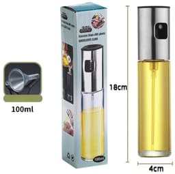 100 ml oliesprayfles - spray bottle - kookoliespray - airfryer- en grillaccessoire - navulbare olie- en azijnfles - glas en roestvrij staal — thumbnail 5