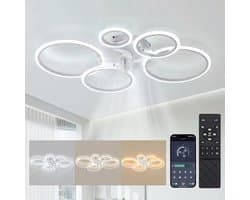 Plafonniere met Ventilator - Plafondventilator - Wit - Plafondventilator Afstandsbediening - Plafondventilator Slaapkamer - Plafond Ventilator met Verlichting - Plafondlamp - Plafonniere - Ideaal voor in uw slaapkamer! — afbeelding 1