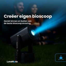 LumeWorks Nova Pro Mini Beamer Editie 2025 - Projector - 4K Support - Geschikt voor IOS en Android - Android 11 - Draagbaar - Thuisbioscoop - Zwart — thumbnail 4