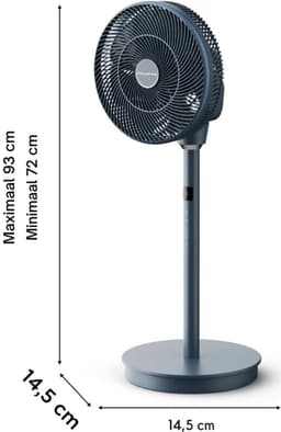 Thuys – Turbo Swift Silence QV5041F0 Staande Ventilator – 18 Snelheden – Zwenkfunctie – 12 – Uurs Timer – Extreem Stil – Blauw — thumbnail 5