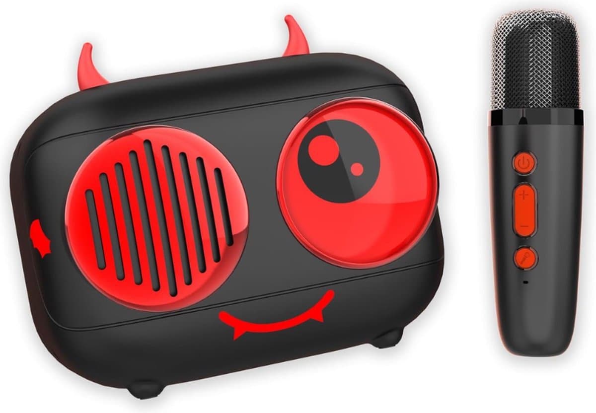 Thuys – Diablo Karaoke Bluetooth Luidspreker en Draadloze Microfoon – Compatibel Met IOS en Android — afbeelding 1