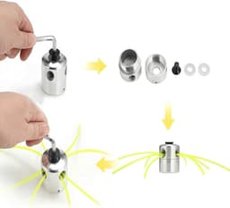 Aluminium maaikop geschikt voor grasmaaiers, universele bosmaaierkop, maaikop geschikt geschikt voor spoel en 4 nylon draden, kantentrimmerkop, dubbele spoel geschikt geschikt voor grasmaaiers en bosmaaiers. — thumbnail 4