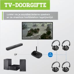Complete DJ Set Met 4 Headsets - Complete Silent Disco Set voor Groep Plezier - Draadloze Hoofdtelefoons - Verlichte Discolamp — thumbnail 2
