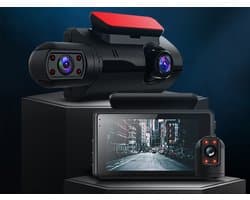 FHD Dashcam met dual scherm en wifi - g-sensor - compact - veilig onderweg - auto accessoires - 1080P - zwart - met opname functie