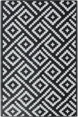 vidaXL - Buitenkleed - ARAKIL - 120x180 - cm - PP - wit - en - zwart — thumbnail 1