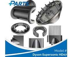 Dyson Supersonic HD07 Opzetstukken/Accessoireset van Plus.Parts® geschikt voor Dyson - 7 delig!