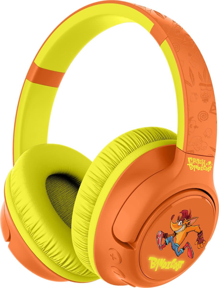 Crash Bandicoot - draadloze koptelefoon - led lights design - over-ear model - microfoon - 50 uur speeltijd — afbeelding 1