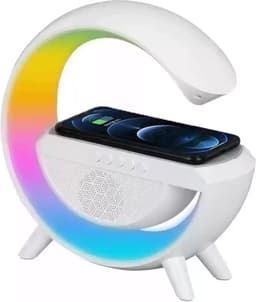 Bluetooth speaker met Draadloze telefoon lader - Wireless charger - Nacht lamp - Sfeerlamp — thumbnail 2