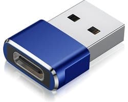 USB-C naar USB-A Adapter - USB-C naar USB 3.1 Converter - Opzetstuk voor PC en Laptop - USB-C Hub met USB A Female aansluiting - Geschikt voor Telefoon - Blauwe Adapter