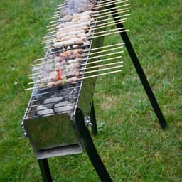 BBQ voor Arrosticini - 82 cm met grill - met houtskool - plaats voor 40 stokjes — thumbnail 3