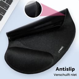 Lynnz® Muismat met polssteun ergonomisch zwart | gel - anti RSI - ergonomische muismat - muis - muismatten - rechtshandig - gaming - kantoor — thumbnail 5