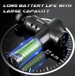 Momentum® - Hoge Frequentie Massagegun - 6 Opzetstukken - 30 standen hoge frequentie - LCD Touch screen - Massage apparaat - Met Draagtas - Sport en Relax - Fitness - LED Indicator - Spier Ontspanning - Zwart — thumbnail 4