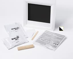 Fotolijst Incl. Gipsafdruk Set Om Zelf Te Maken, Eenvoudig En Hardt Snel Uit, Voor Handafdruk En Voetafdruk Van Uw Baby, Vensterbeeldframe, Grijs — thumbnail 3