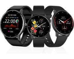 DutchWanted - PowerForce Smartwatch - 46mm - Voor Dames en Heren - Stappenteller - Slaapmeter - IOS en Android - Zwart