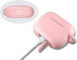 Hoesje geschikt voor Airpods Pro 2019 - Schokbestendig siliconen Case Silicone met clip - Roze — thumbnail 2