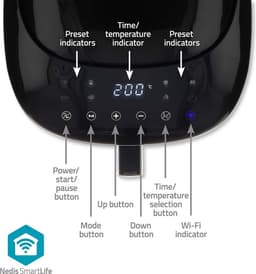 Nedis SmartLife Airfryer XXL - Wi-Fi - 7,2 l - 8 Programma's - Digitale Heteluchtfriteuse - Met App - Zwart — thumbnail 10