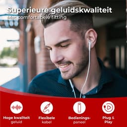 Nuvance Oortjes met Draad - USB-C Aansluiting - Oordopjes met Draad - In-Ear Oortjes met Draad en Microfoon - Wit — thumbnail 2