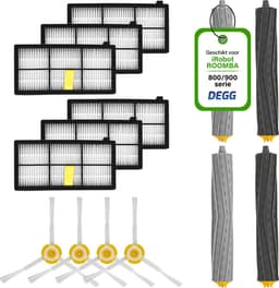 DEGG® - Onderhoudsset XL - Geschikt voor iRobot Roomba 800/900 Serie - Geschikt voor iRobot Roomba Onderdelen - 4x Roller, 6x Hepa-filter, 4x Spinner (zijborstel) - MEGAPAKKET — thumbnail 1