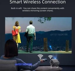 Fs2 - Beamer 4k HD - Projector -Draagbare Mini Beamer - WiFi 6 - HDMI - Bluetooth 5.0 - Android 11 - Airplay - Home cinema — thumbnail 4