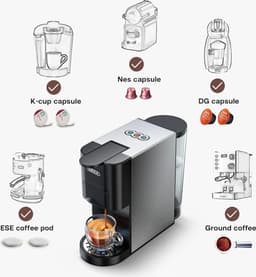 HiBrew® Koffiezetapparaat - 4 in 1 Koffie machine - Dolce Gusto - Nespresso - Cappuccino - Latte - 19 Bar — thumbnail 4
