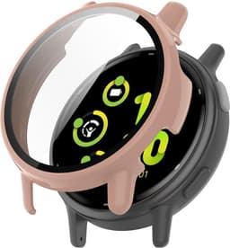 Hoesje Geschikt voor Garmin Vivoactive 5 - Ingebouwde Tempered Glass Screen Protector - Hard Plastic Bumper Case - Roze — thumbnail 2