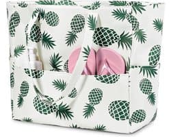 Strandtas XXL familie met ritssluiting, zwemtas, dames grote heren, lichtgewicht strandtas, opvouwbare reistas voor picknicks, zwembadtas, saunatas