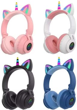 RyC Toys Kinder Hoofdtelefoon unicorn- zwart | Draadloze Koptelefoon- eenhoorn -Kids Headset-Over Ear-Bluetooth-Microfoon-unicorn-Led Verlichting — thumbnail 2