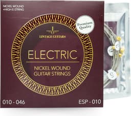 Premium Elektrische gitaar snaren + Extra hoge E snaar - Inclusief 3 Celluloid Plectra - ESP-010 - Nickel Wound — thumbnail 3
