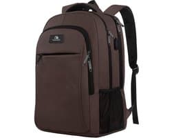 Travelhawk Rugzak - 36L - 17 inch - Bruin - Laptop Rugzak - Heren & Dames - Waterafstotend - Met USB Oplaadpoort