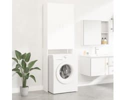 Wasmachine ombouw - Kast - Opbouwmeubel - Verhoger - Wasmachine meubel - Opbergkast - Hout - Wit