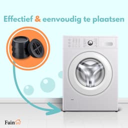 Fain - Trillingsdempers wasmachine – Set van 4 stuks – Zwart - Voetjes wasmachine & droger - Wasmachine demper – Anti trillings / vibratie dempers pads – Antislip rubber – Trillingsmat – Antislipmat - Extra dik — thumbnail 2