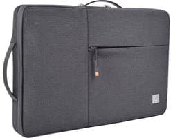 Laptoptas 16 Inch - Laptophoes Met Ritssluiting - Sleeve Alle Merken - Tas Alle Laptops Tot 16 Inch - Met Accessoiresvakken - Waterbestendig - Anti Diefstal - Zakelijke Laptoptas - Veel Vakken - Laptopsleeve - Grijs