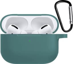 Hoesje - Geschikt voor Apple AirPods Pro 2 - met Clip - Siliconen Hoes - Silicone Case Cover - Donkergroen — thumbnail 2