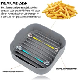 Premium Vierkante Siliconen Bakplaat voor AirFryer XXL Roze (21cm) — thumbnail 4