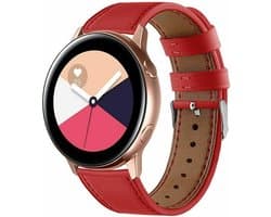 Strap-it Smartwatch bandje 20mm - leren horlogebandje geschikt voor Samsung Galaxy Watch 42mm / Watch 3 41mm / Galaxy Watch Active2 40 & 44mm / Gear Sport - Huawei Watch GT 2 / GT 3 42mm / GT 3 Pro 43mm - rood