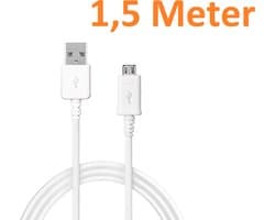 1,5 Meter Geschikt voor: Micro Usb kabel oplaadkabel Geschikt voor: Alcatel / LG / Motorola / Samsung / Huawei / Sony / E-reader Kobo / Playstation 4 Game Controller PS4 - Wit