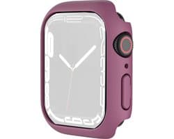 By Qubix - Apple Watch 41mm Hard case (open front) - Wijnrood - Geschikt voor Apple Watch 41mm hoesje - screenprotector - Bescherming iWatch - Bescherm hoesje