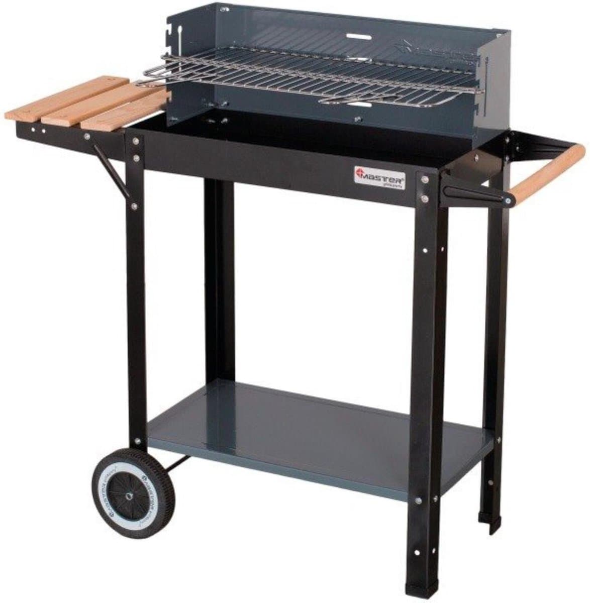 Master Grill MG909 - Houtskoolbarbecue - Verstelbare Chromen Rooster - Wielen — afbeelding 1