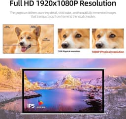 Belesy® Beamer Projector M14 - 4K Support Full HD - 7.500 Lumen - 15.000:1 Contrast - Projectie 30 tot 300 inch - Beamers - WiFi voor Android - Cadeau - WK 2022 - Moederdag — thumbnail 2